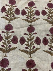 Taffette Block Print Handloom Linen Fabric